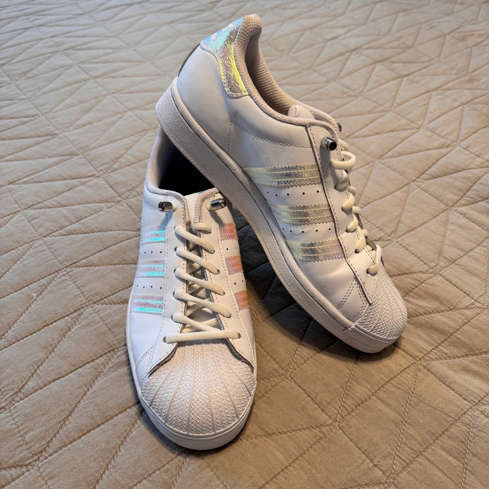 Adidas Holographic Superstar Shoes, Like New